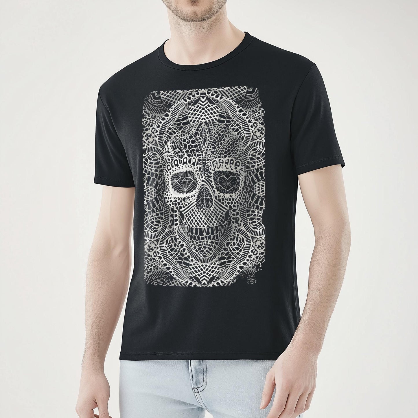 Skull Men's T-shirt, Black And White Unisex Shirt Gift