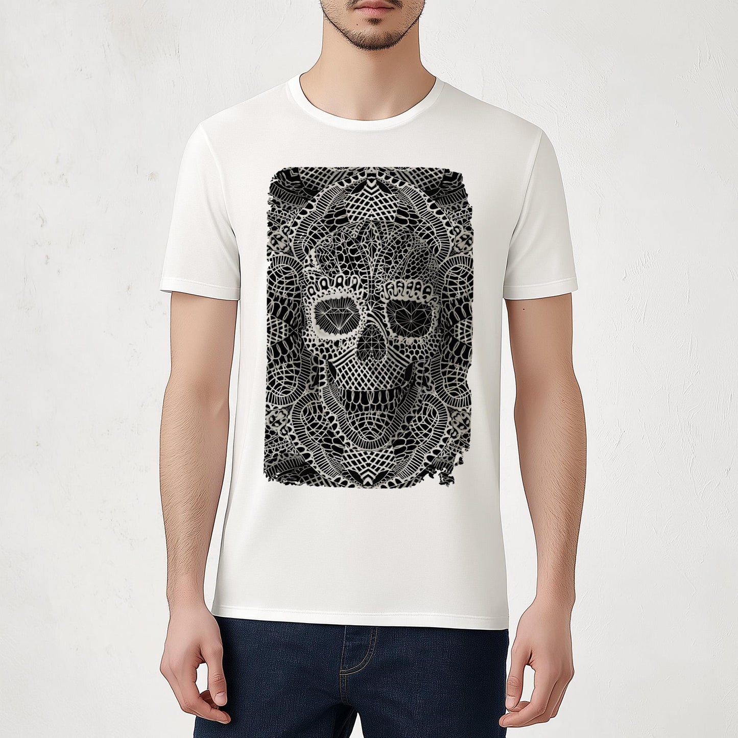 Skull Men's T-shirt, Black And White Unisex Shirt Gift