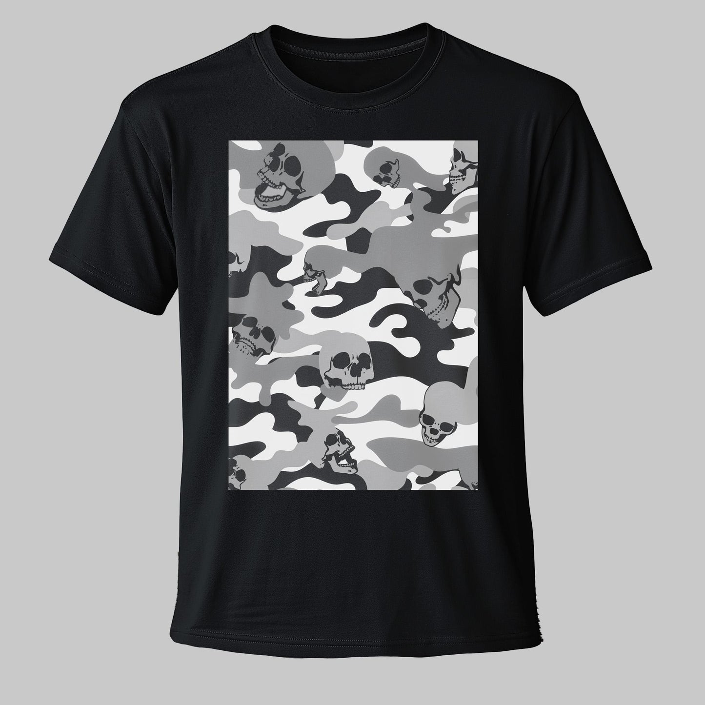 Skull Camouflage T shirt, Unisex Gothic Skull Clothing Gift