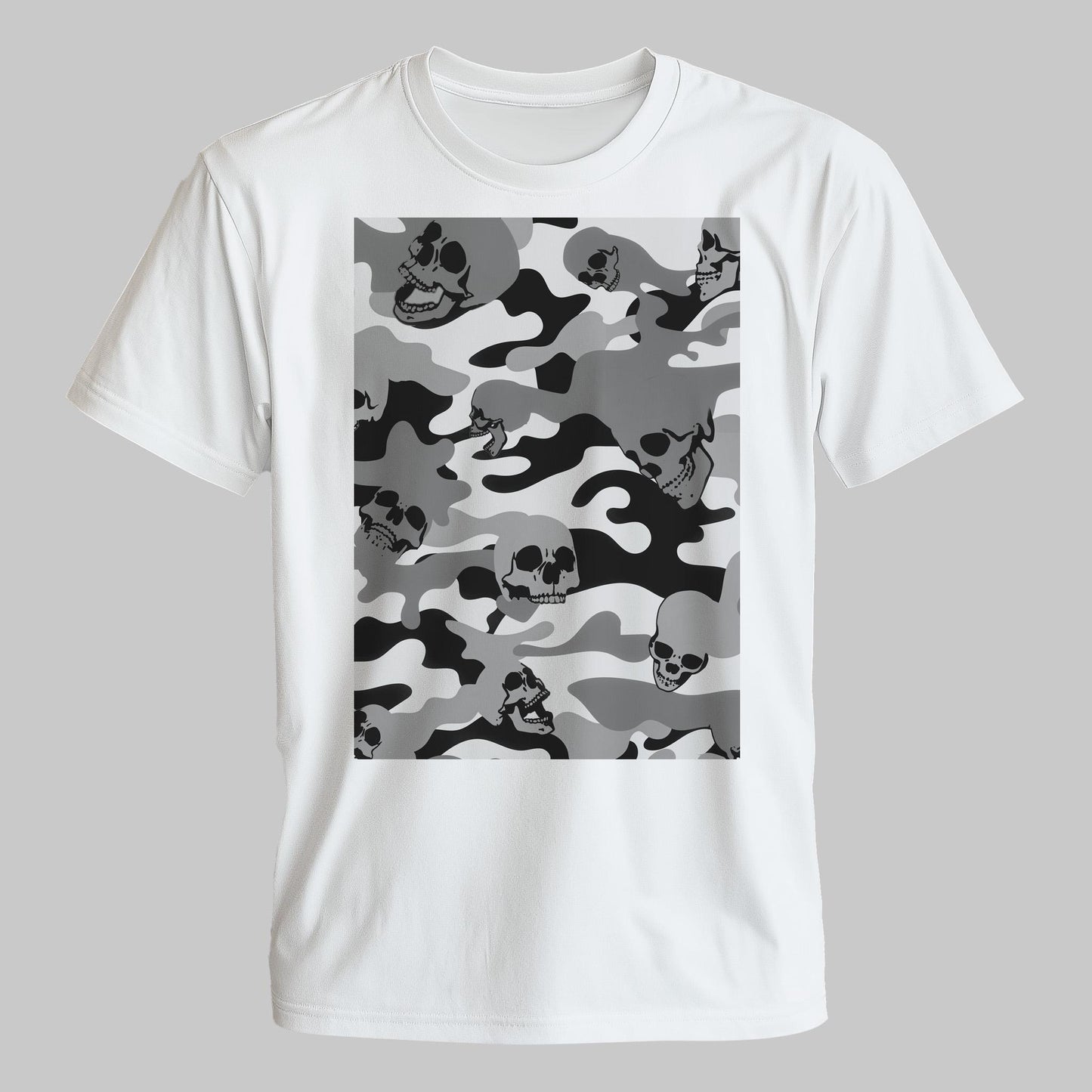 Skull Camouflage T shirt, Unisex Gothic Skull Clothing Gift
