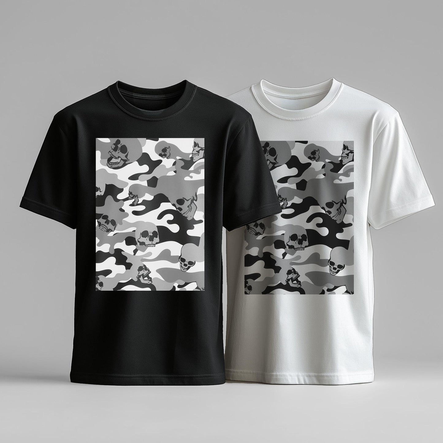 Skull Camouflage T shirt, Unisex Gothic Skull Clothing Gift