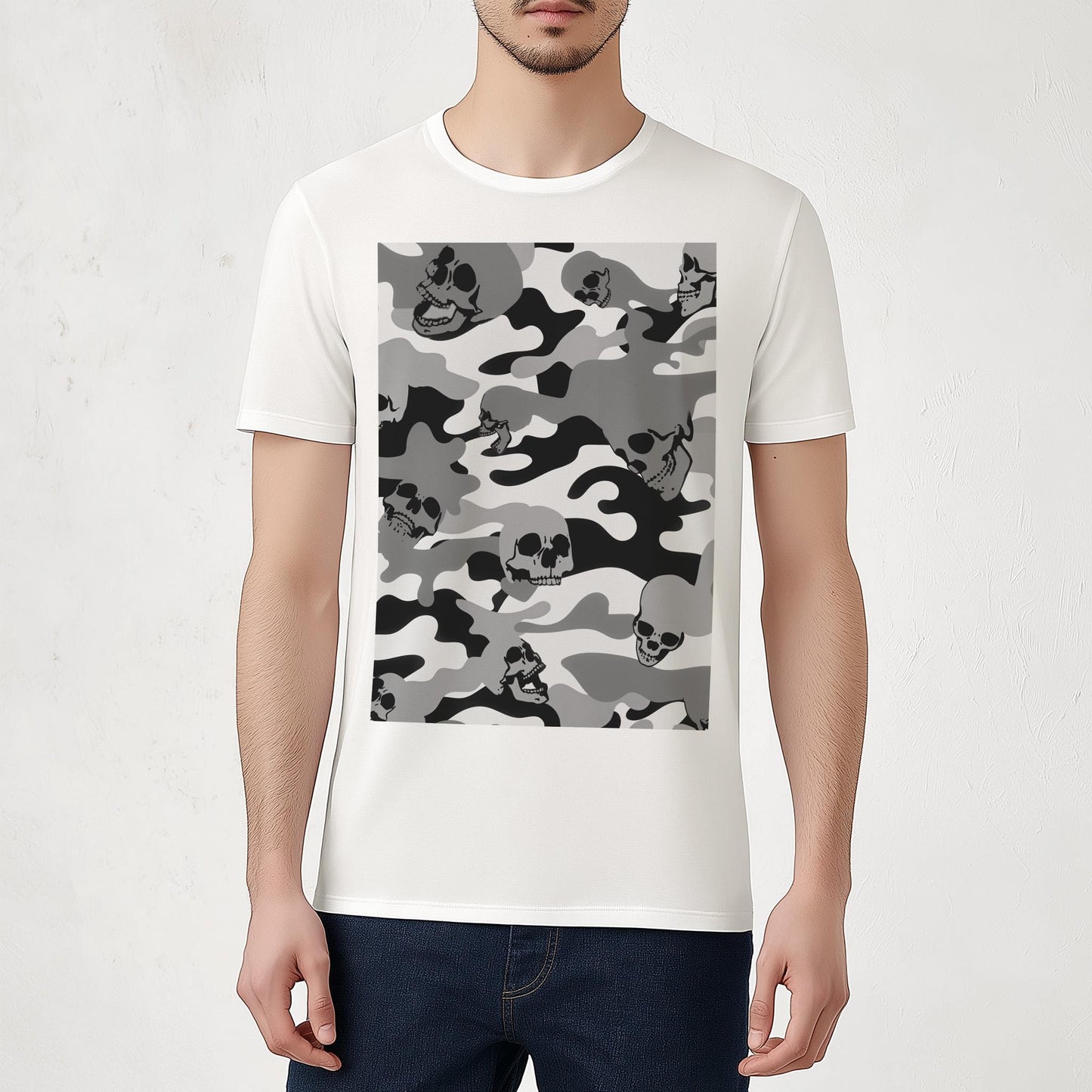 Skull Camouflage T shirt, Unisex Gothic Skull Clothing Gift