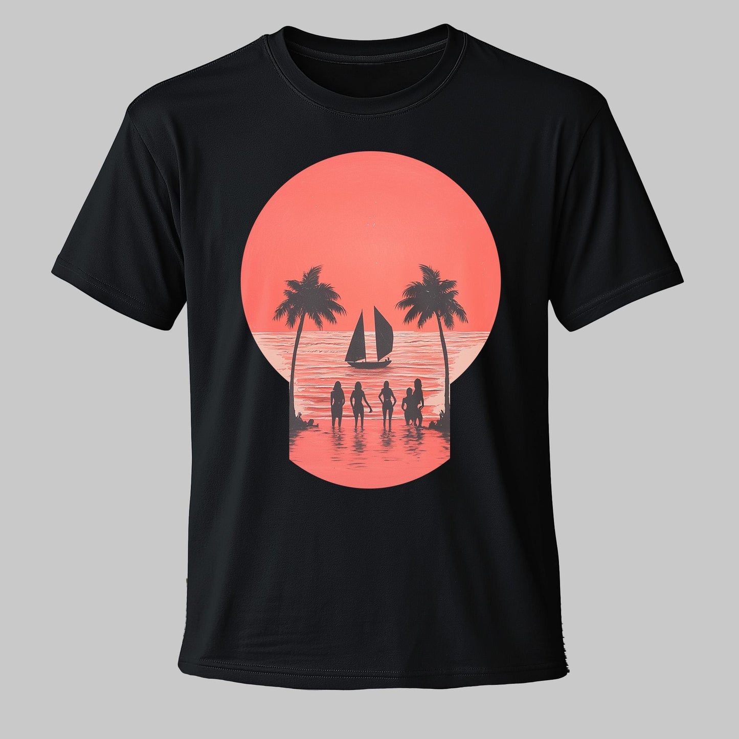 Vibrant Summer Skull T-Shirt – Bold Surf Design