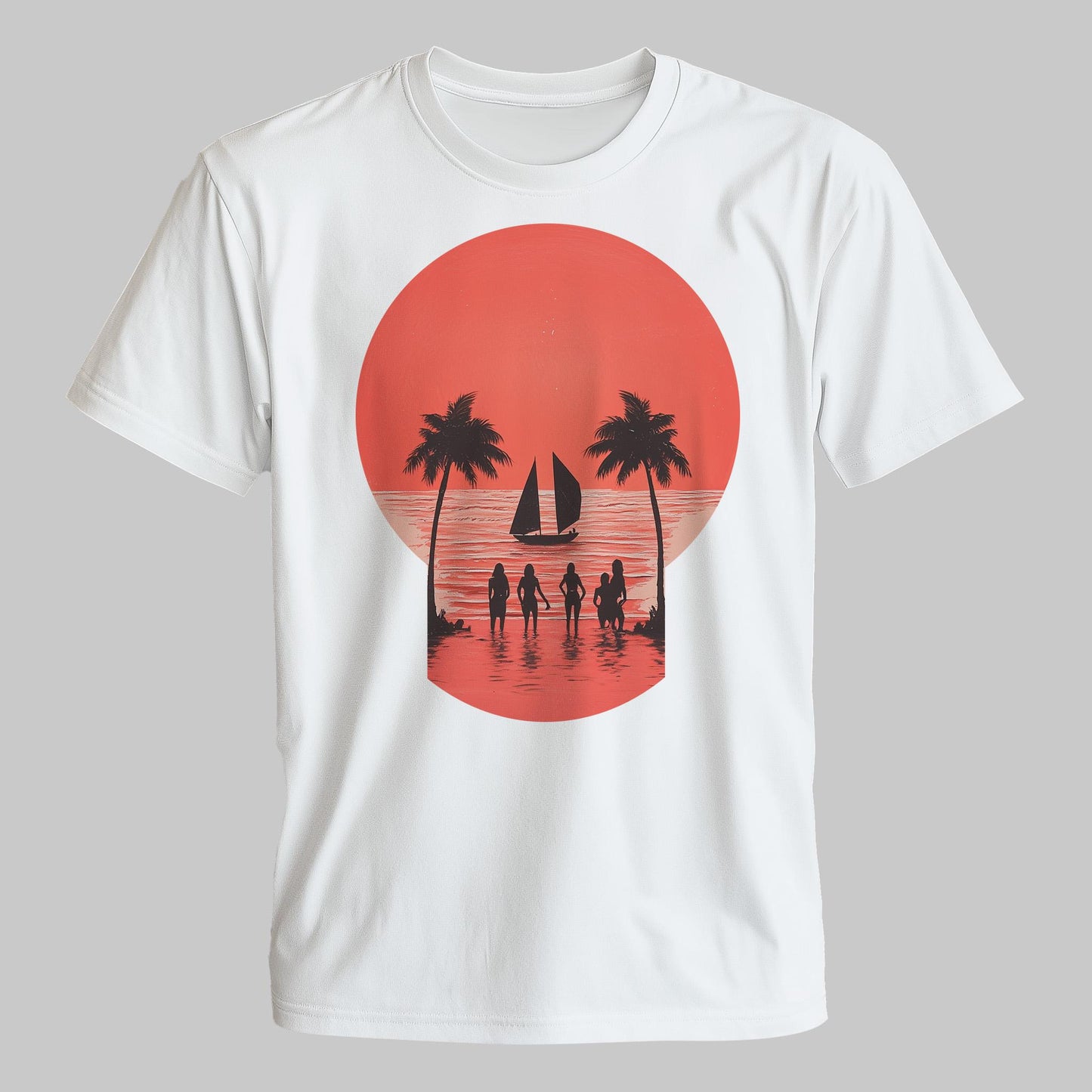 Vibrant Summer Skull T-Shirt – Bold Surf Design