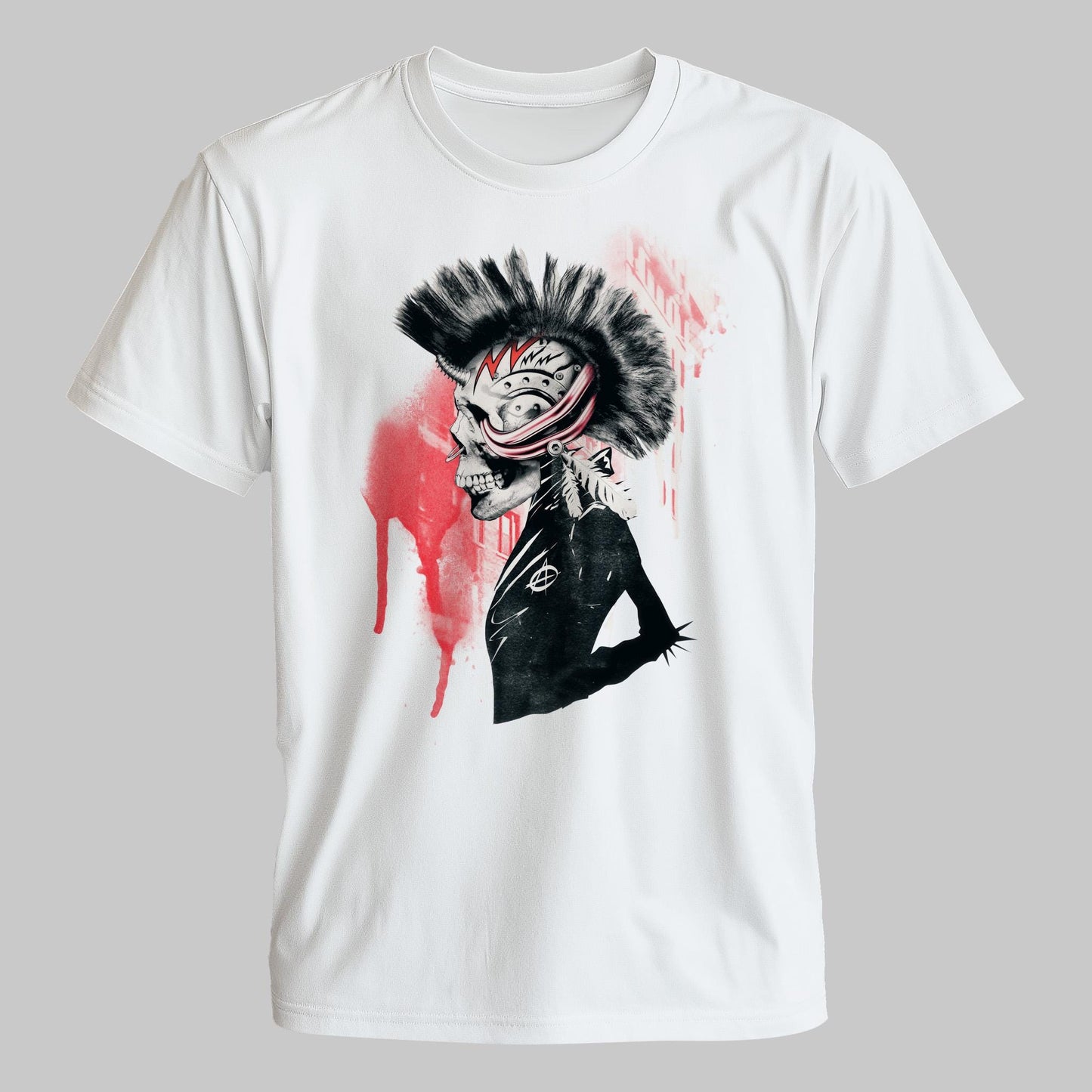 Punk Unisex T-shirt, Unique Skull Art Tshirt Gift, Music Inspired Clothing