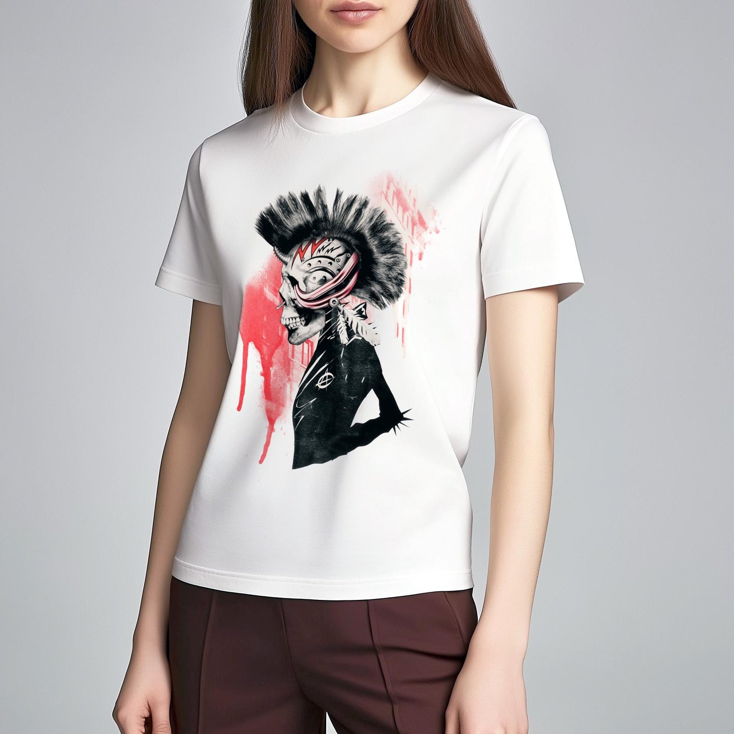 Punk Unisex T-shirt, Unique Skull Art Tshirt Gift, Music Inspired Clothing