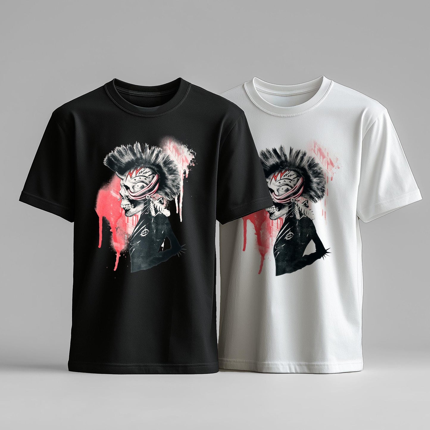 Punk Unisex T-shirt, Unique Skull Art Tshirt Gift, Music Inspired Clothing