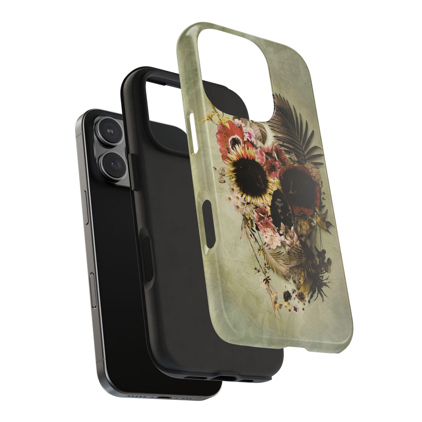 Tough Phone Cases, Floral Skull Art, Boho Summer Flowers, Bohemian Mood, Protective Smartphone Cover
