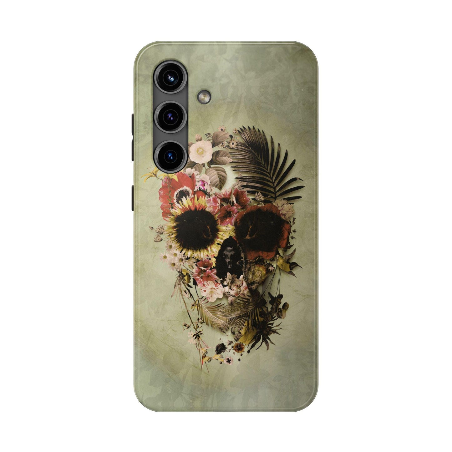 Tough Phone Cases, Floral Skull Art, Boho Summer Flowers, Bohemian Mood, Protective Smartphone Cover