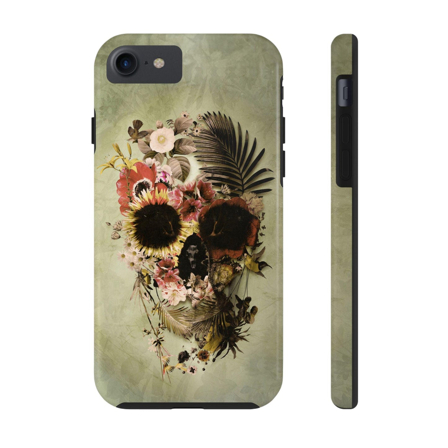 Tough Phone Cases, Floral Skull Art, Boho Summer Flowers, Bohemian Mood, Protective Smartphone Cover