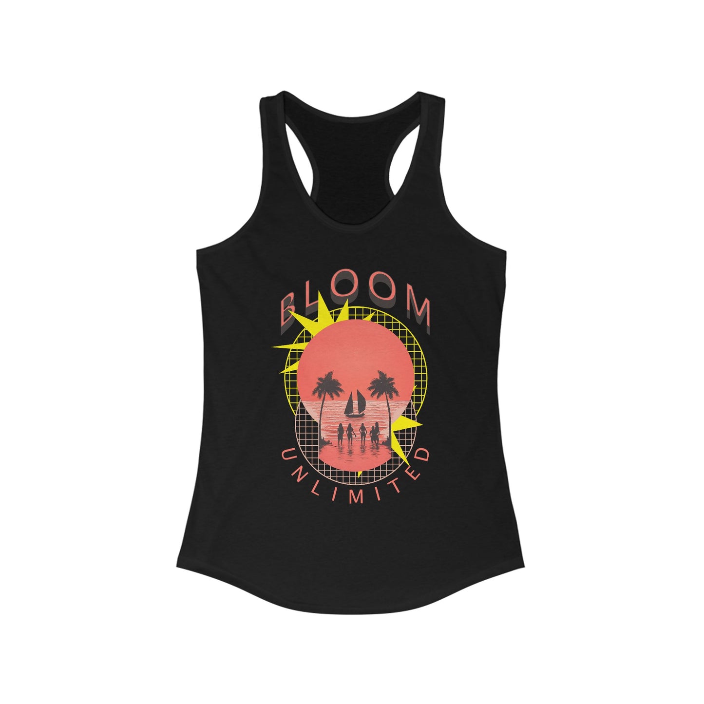 Unlimited Bloom Skull Women's Ideal Racerback Tank