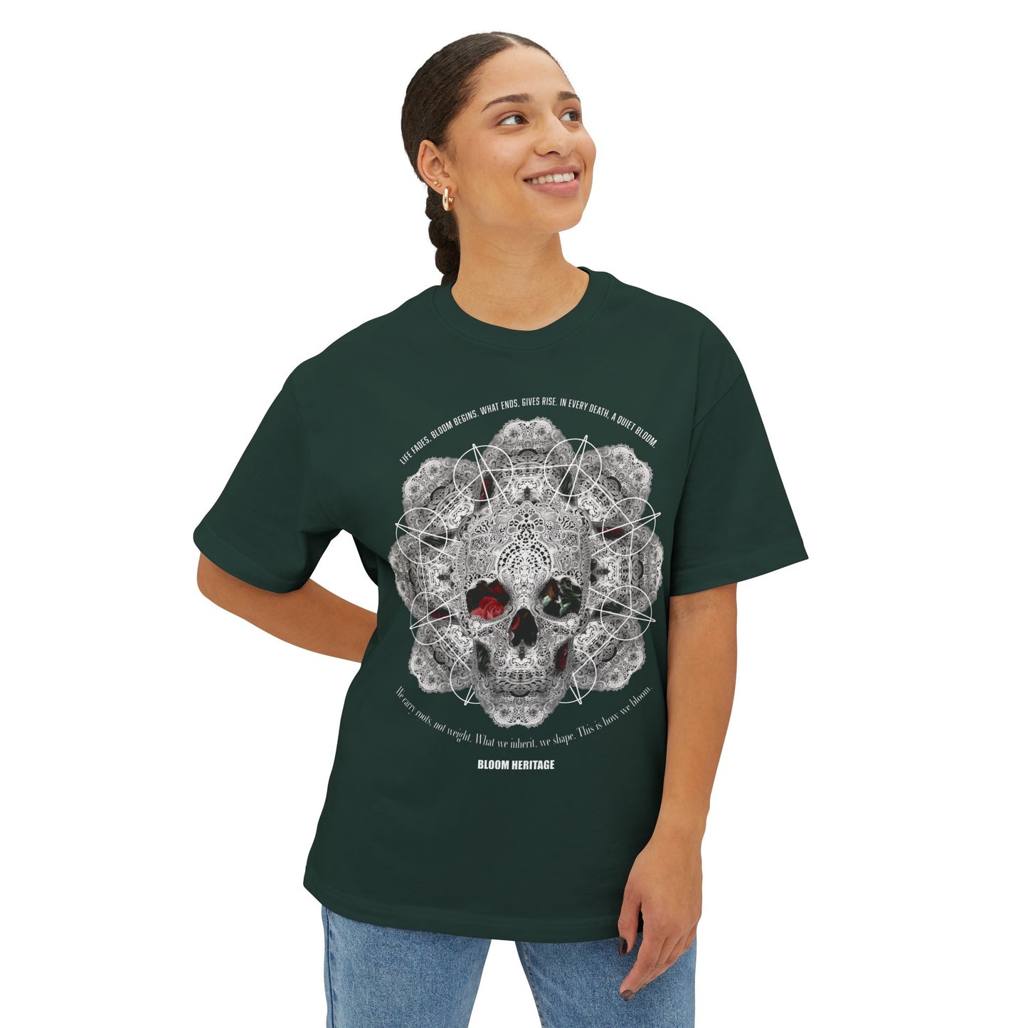 Bloom Lace Heritage Unisex Oversized Boxy Tee