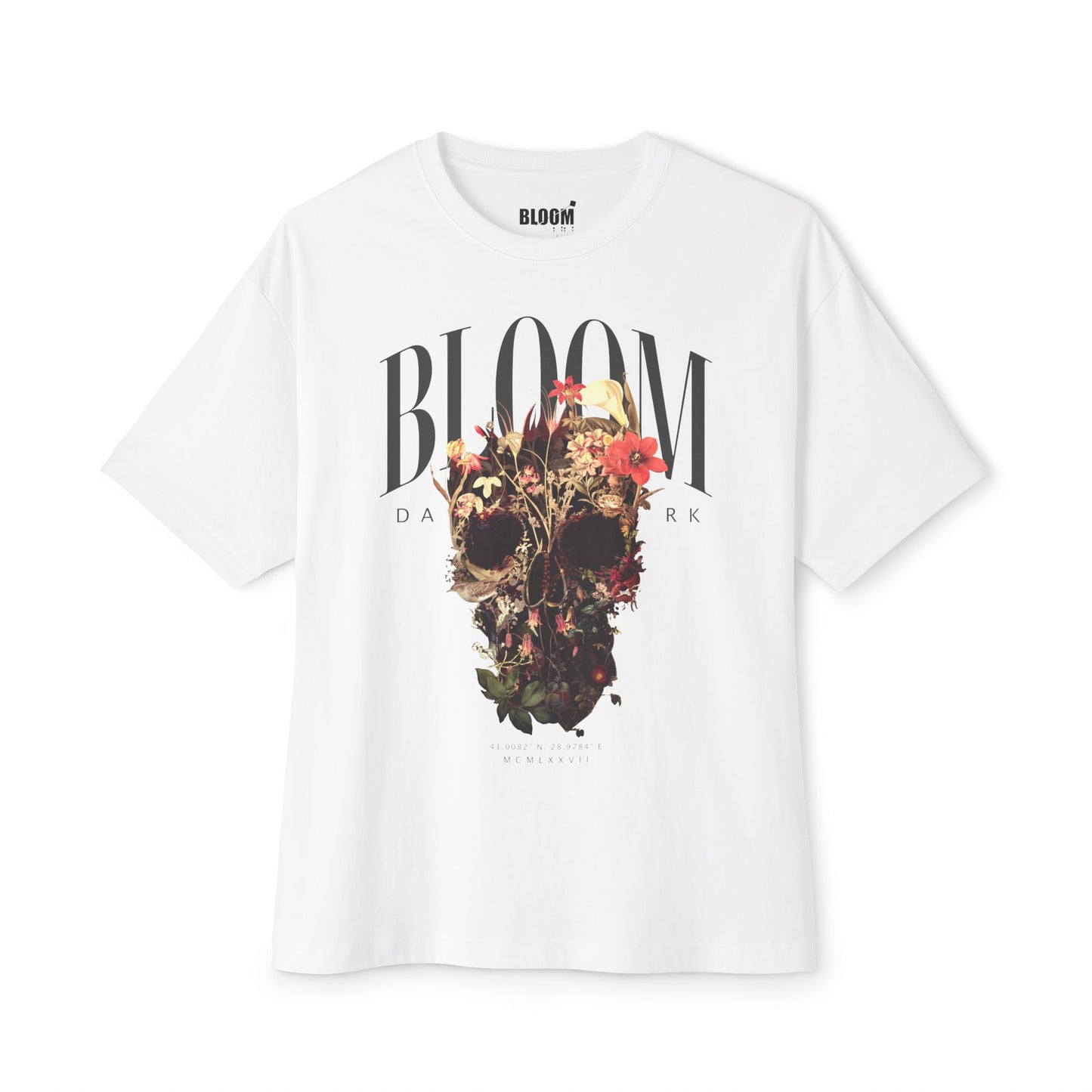 Bloom Skull Unisex Oversized Boxy Tee