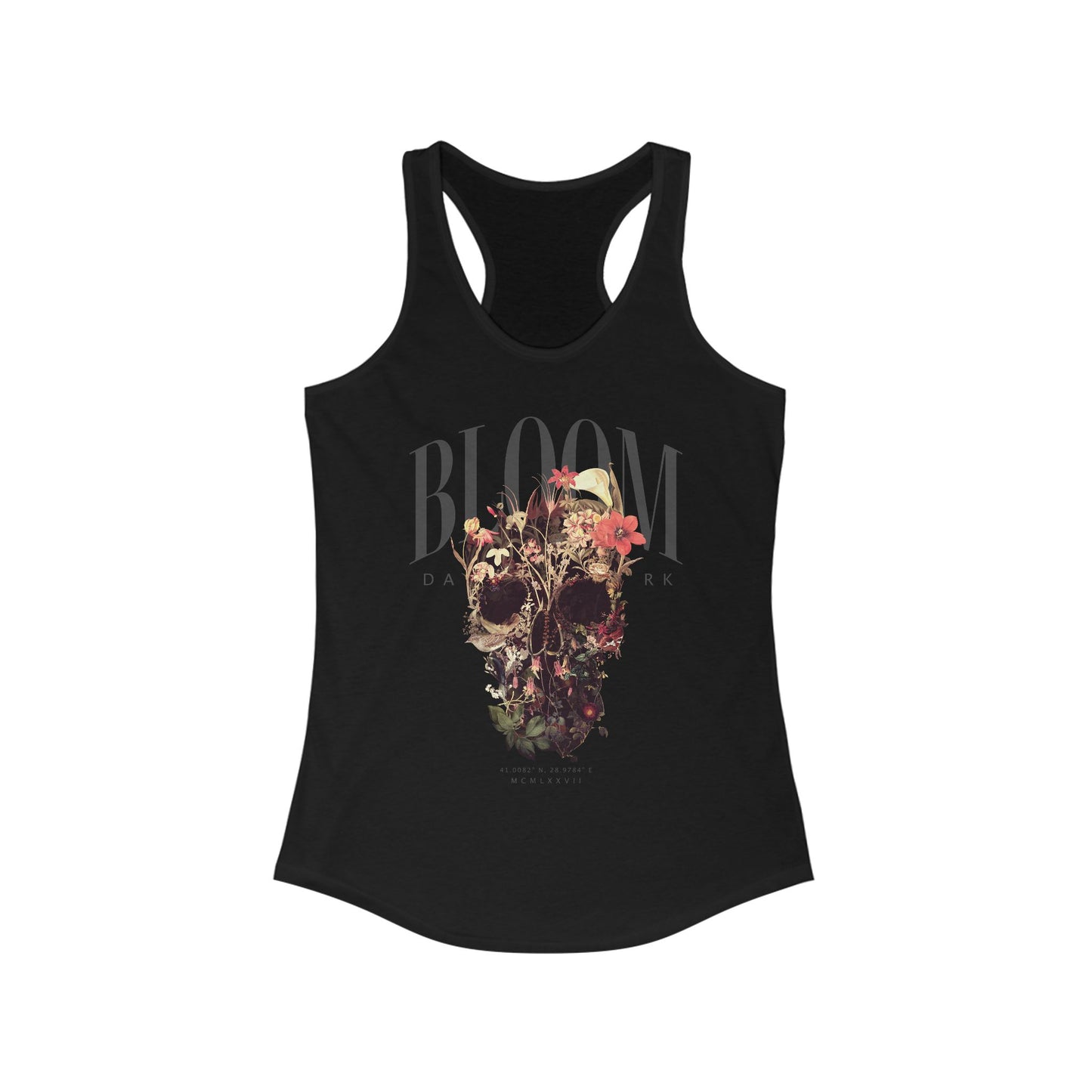 Bloom Skull Women's Ideal Racerback Tank