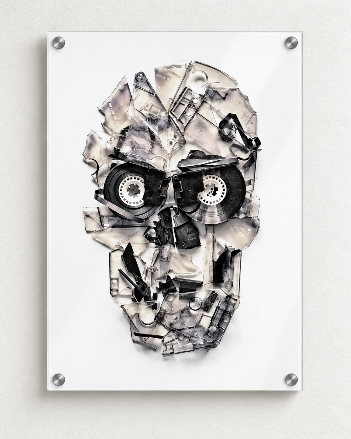 Home Taping Skull Wall Art – Cassette Tape Skull by Ali Gulec