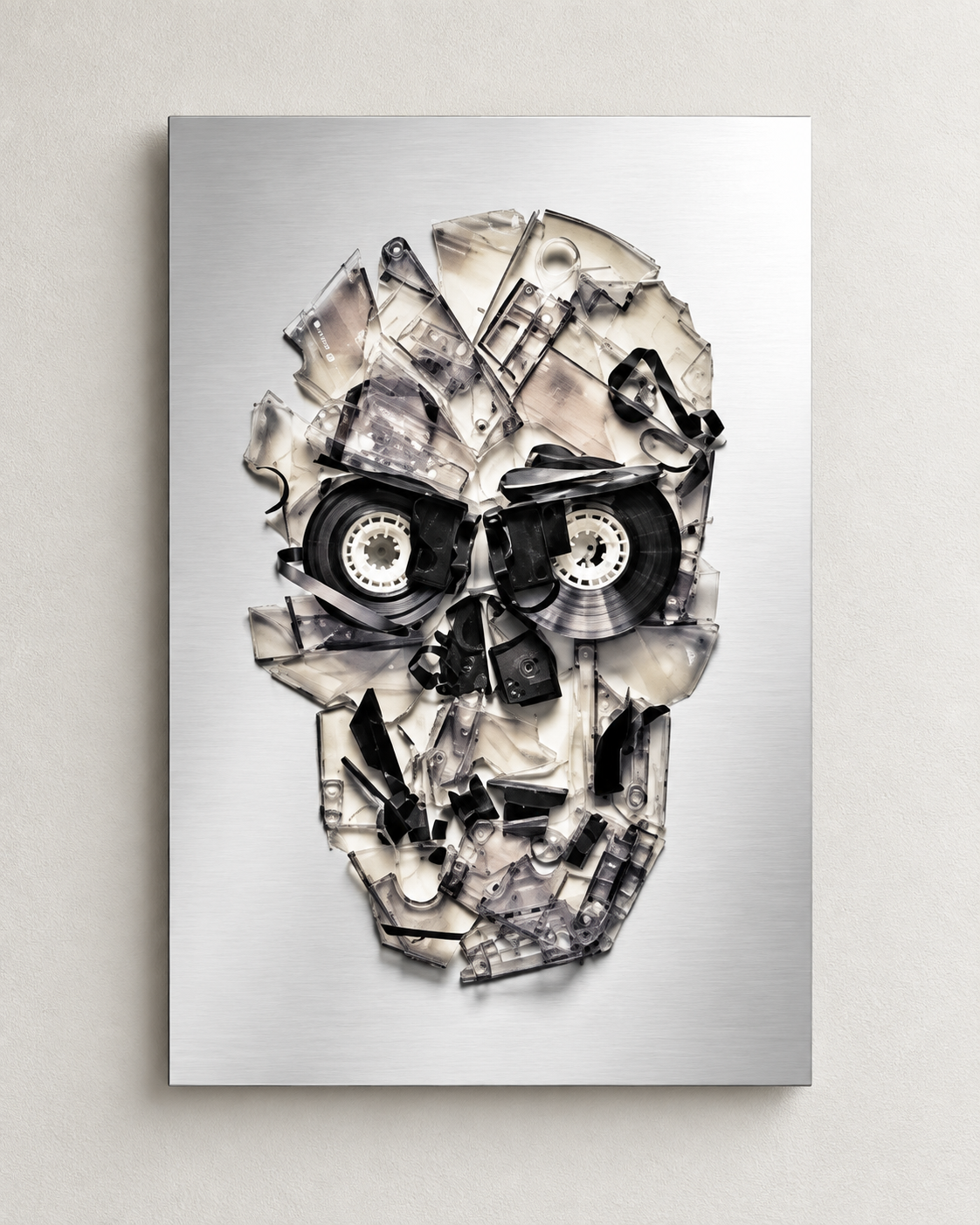 Home Taping Skull Wall Art – Cassette Tape Skull by Ali Gulec