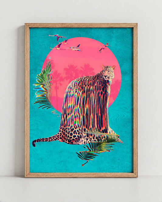 Jaguar Wall Art – Colorful Animal Print by Ali Gulec