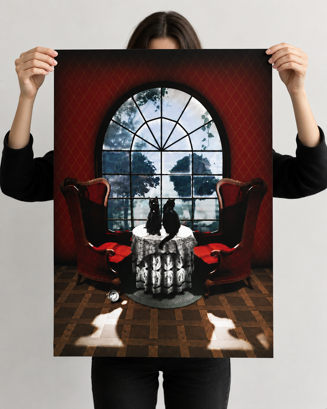Room Skull Wall Art – Surreal Gothic Art by Ali Gulec