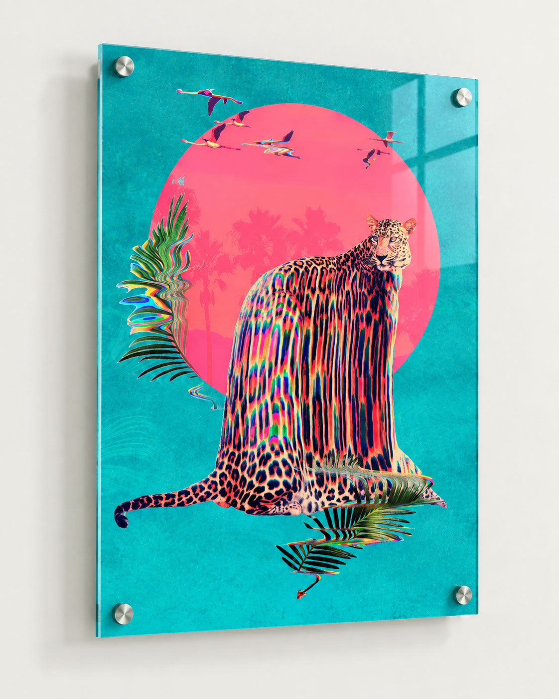 Jaguar Wall Art - Tropical Psychedelic Synthwave Decor