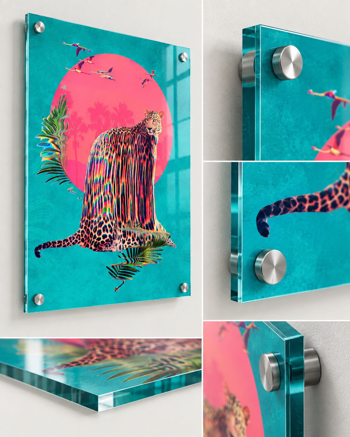 Jaguar Wall Art - Tropical Psychedelic Synthwave Decor