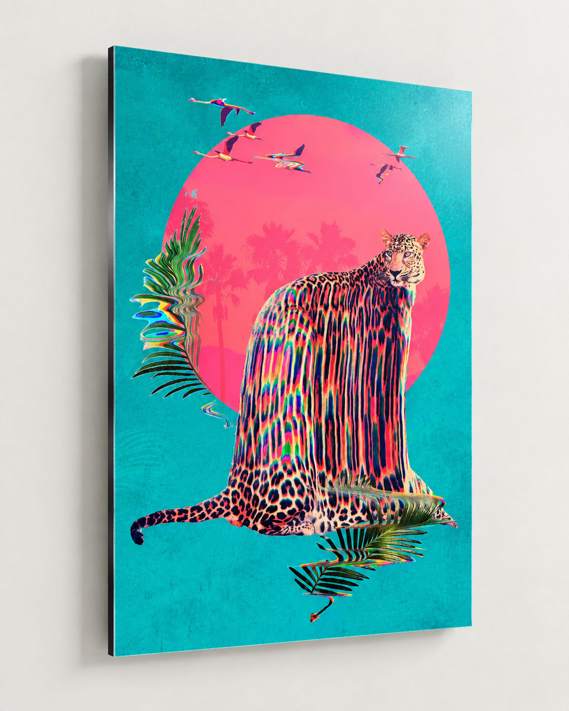 Jaguar Wall Art - Tropical Psychedelic Synthwave Decor