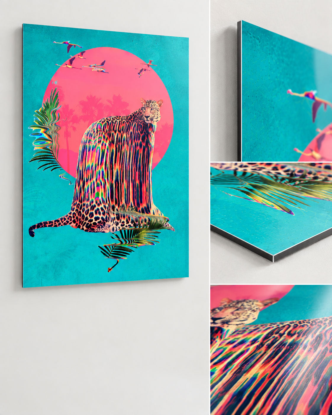 Jaguar Wall Art - Tropical Psychedelic Synthwave Decor