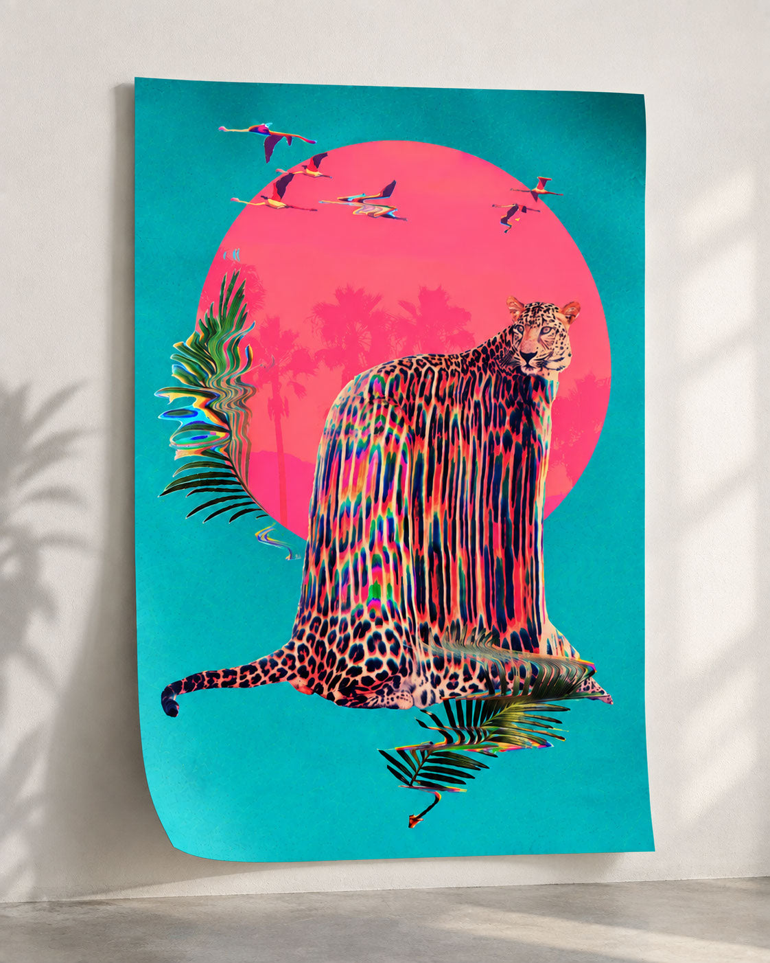 Jaguar Wall Art - Tropical Psychedelic Synthwave Decor