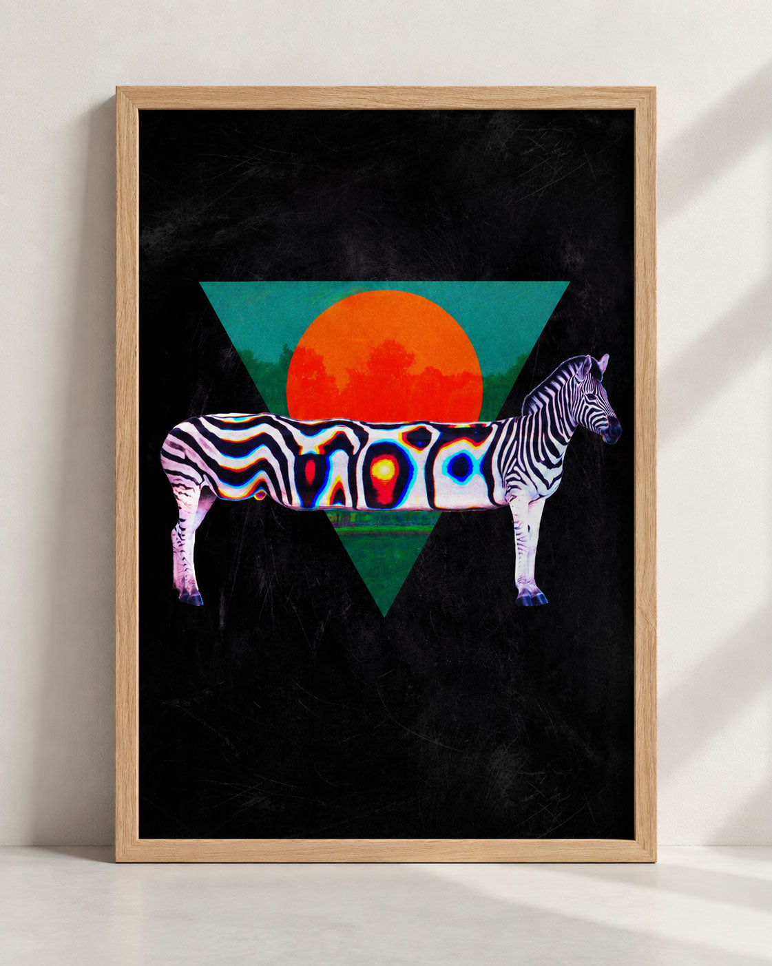 Zebra Wall Art - Tropical Psychedelic Synthwave Decor