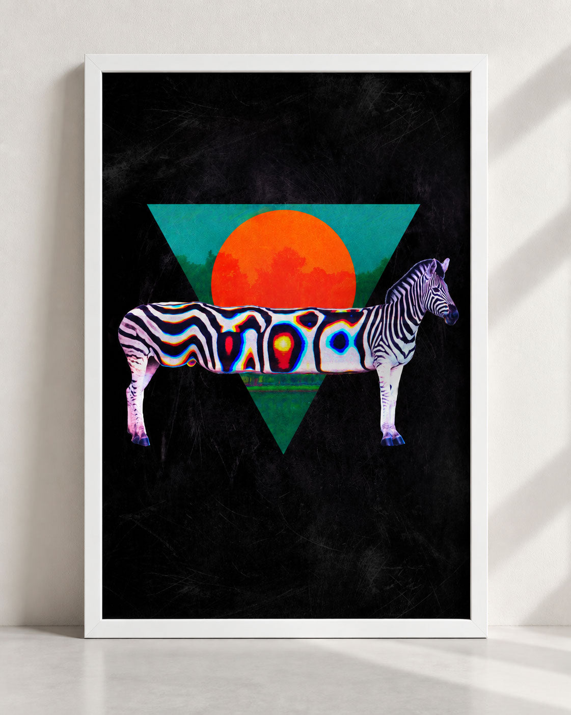 Zebra Wall Art - Tropical Psychedelic Synthwave Decor