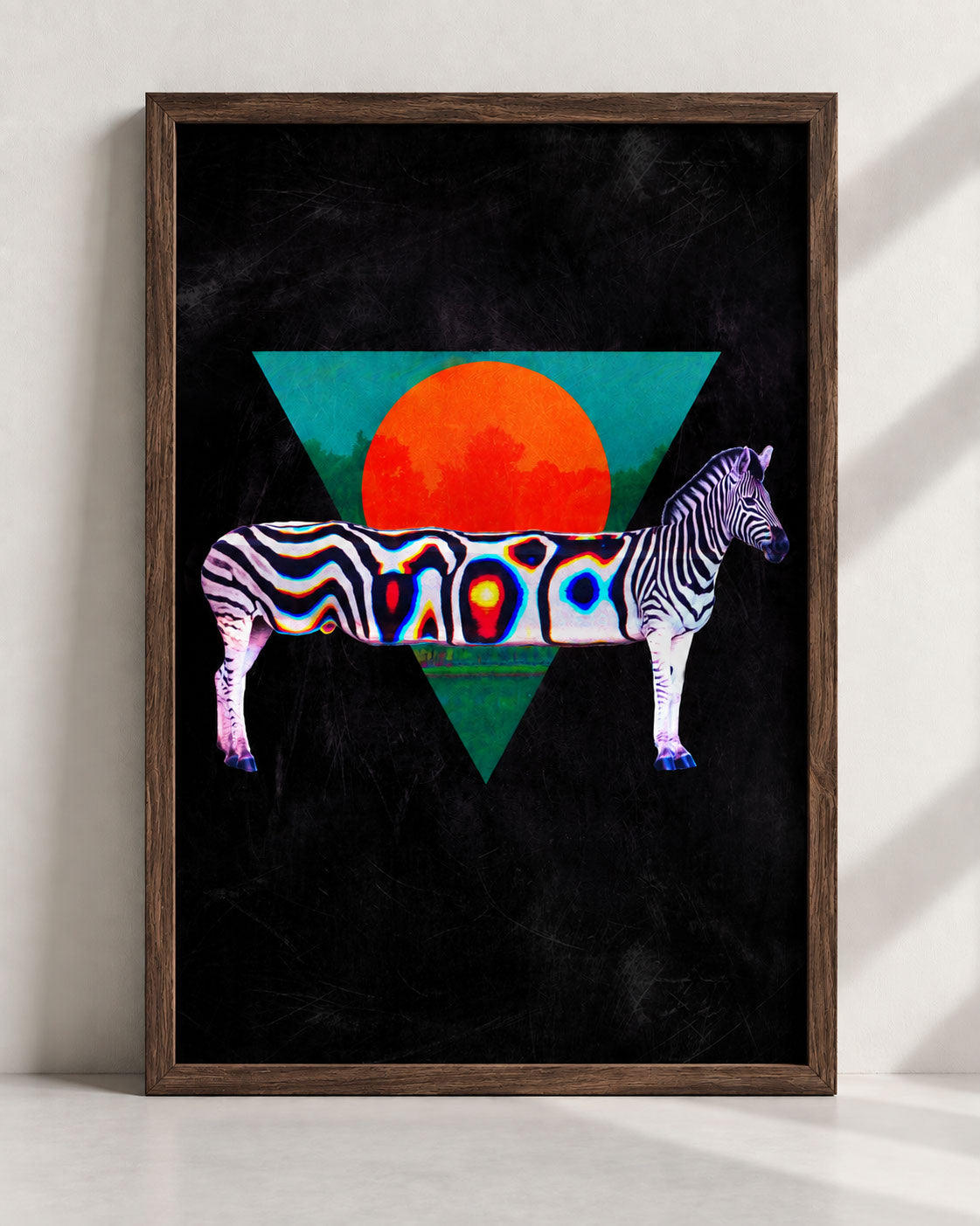 Zebra Wall Art - Tropical Psychedelic Synthwave Decor