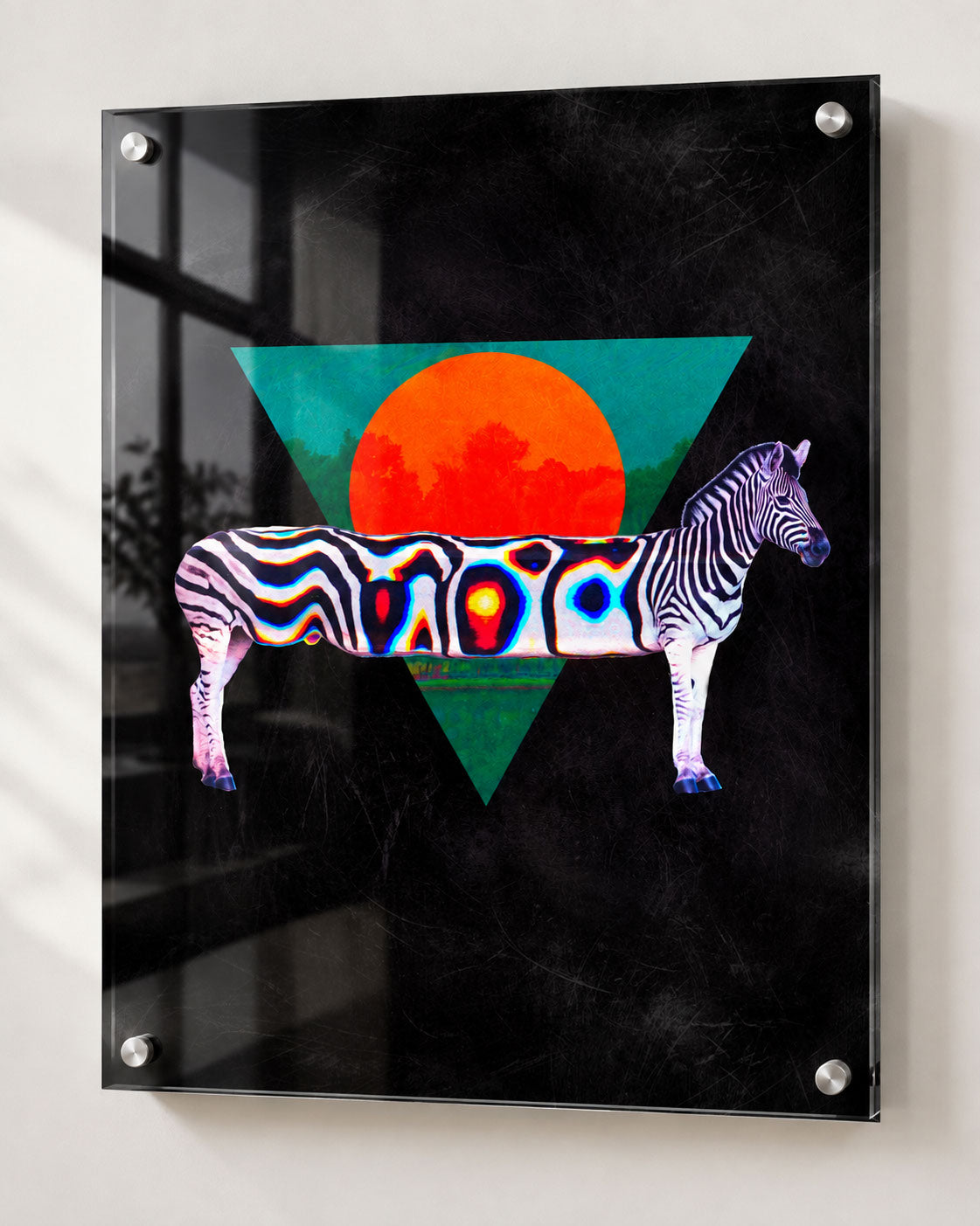 Zebra Wall Art - Tropical Psychedelic Synthwave Decor