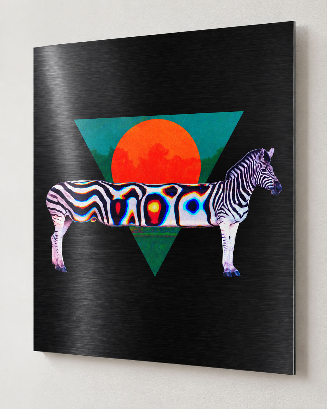 Zebra Wall Art - Tropical Psychedelic Synthwave Decor