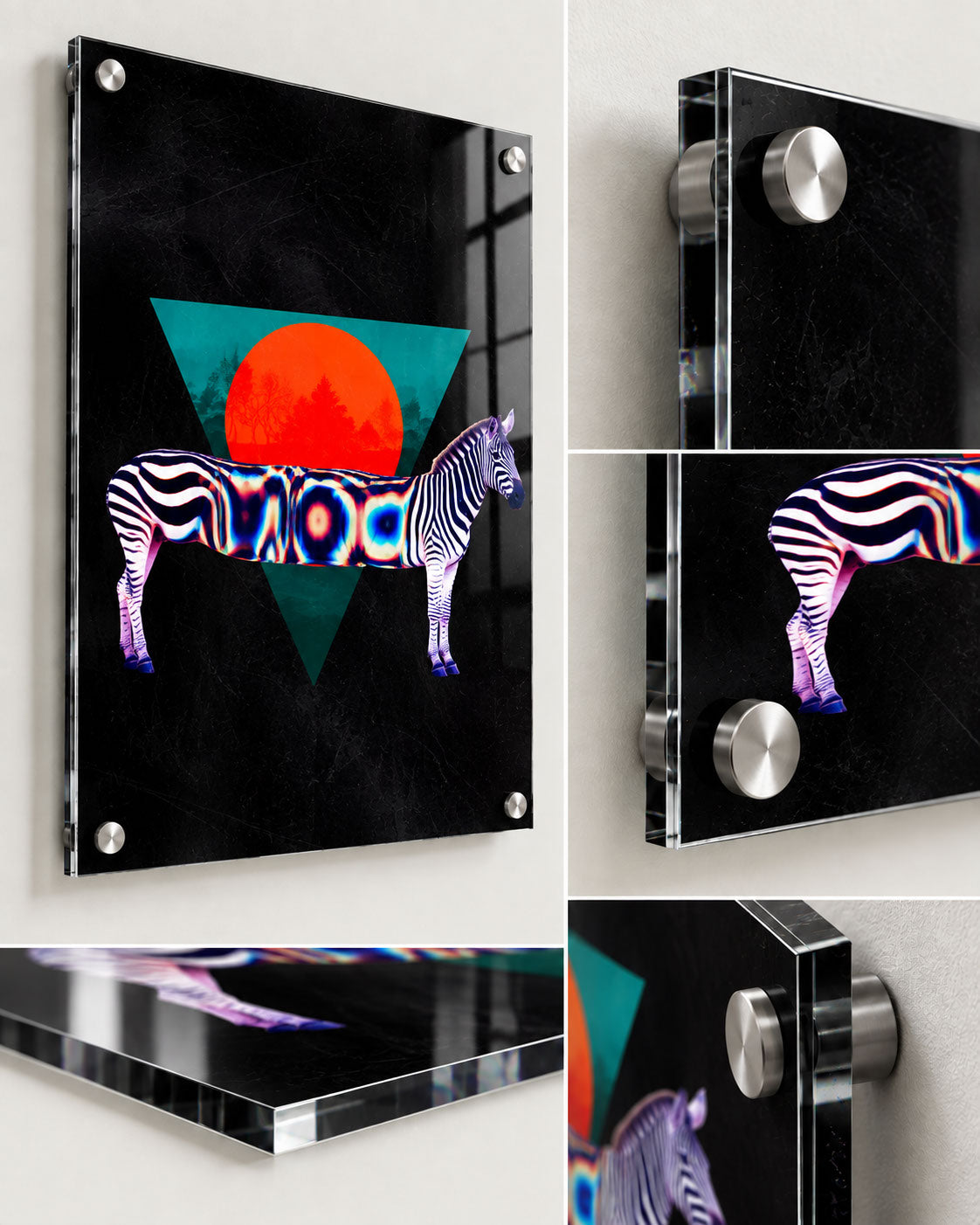 Zebra Wall Art - Tropical Psychedelic Synthwave Decor