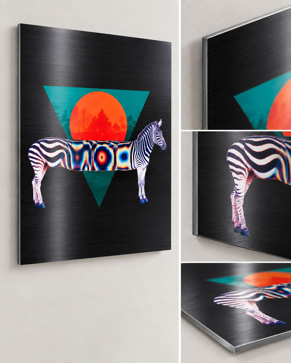 Zebra Wall Art - Tropical Psychedelic Synthwave Decor