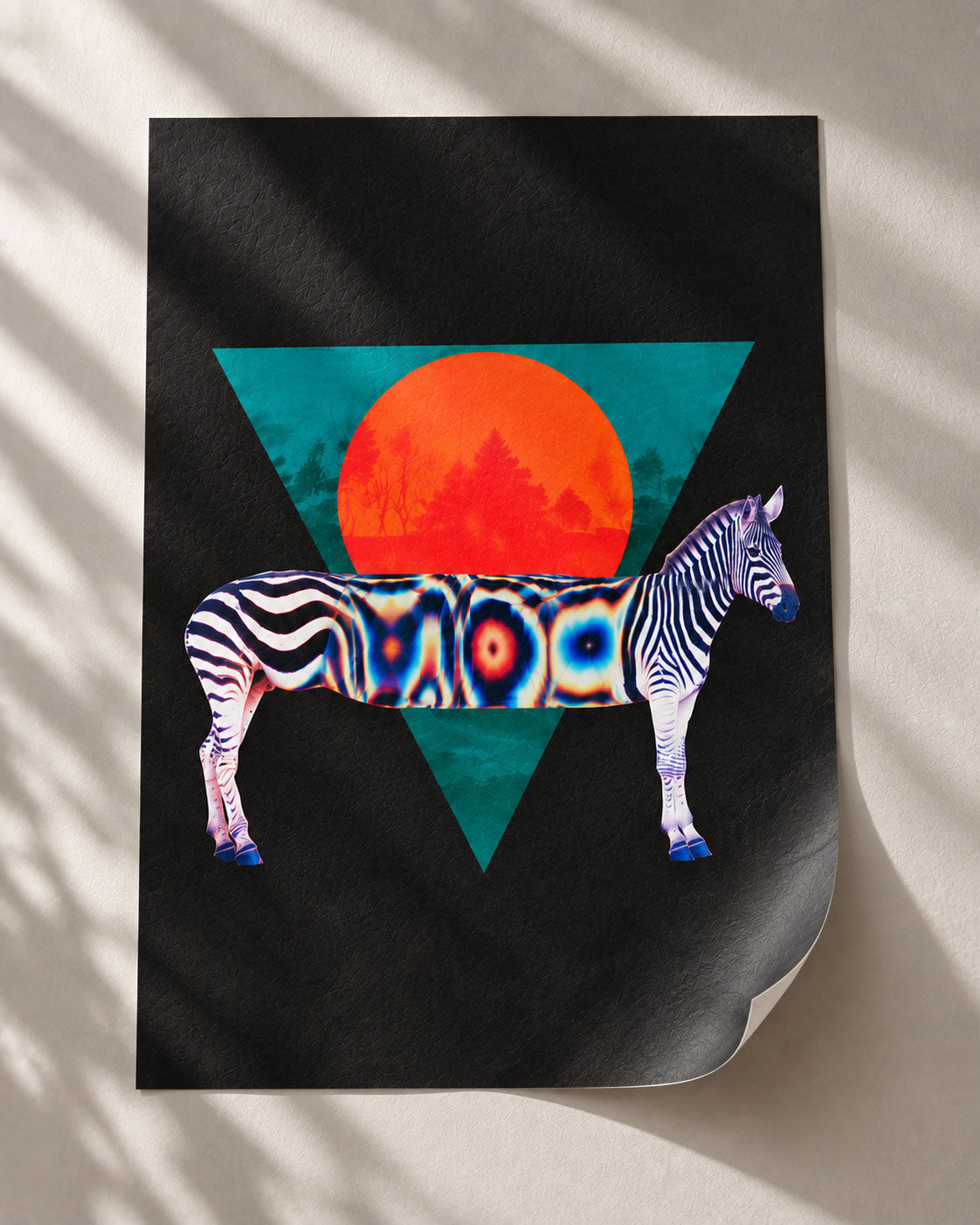 Zebra Wall Art - Tropical Psychedelic Synthwave Decor