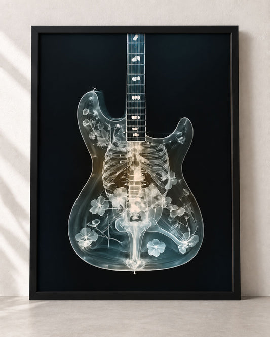 X-Ray Guitar Wall Art | Anatomical Guitar Art by Ali Gulec
