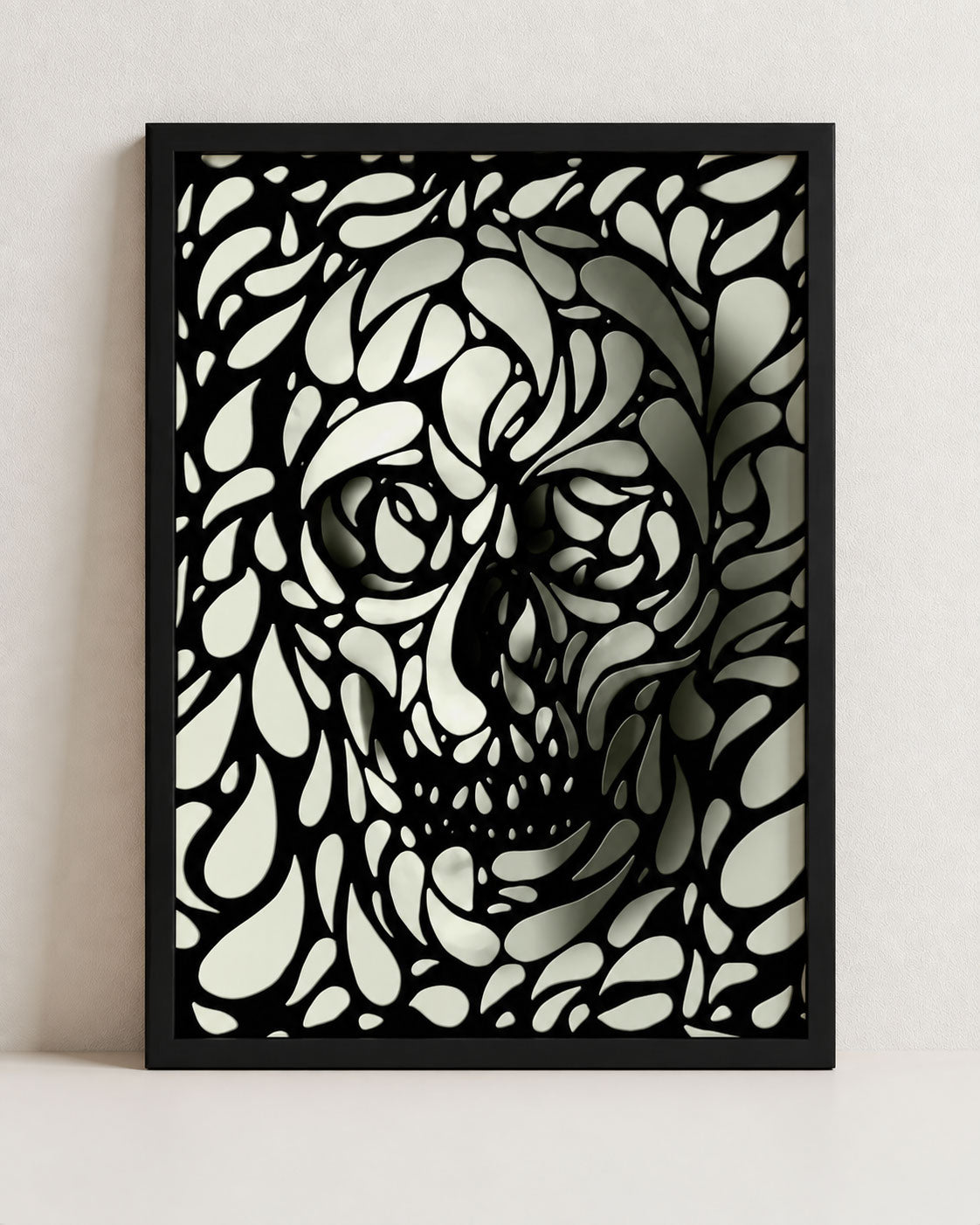 Skull 4 Wall Art - Minimalist Monochrome Abstract Decor