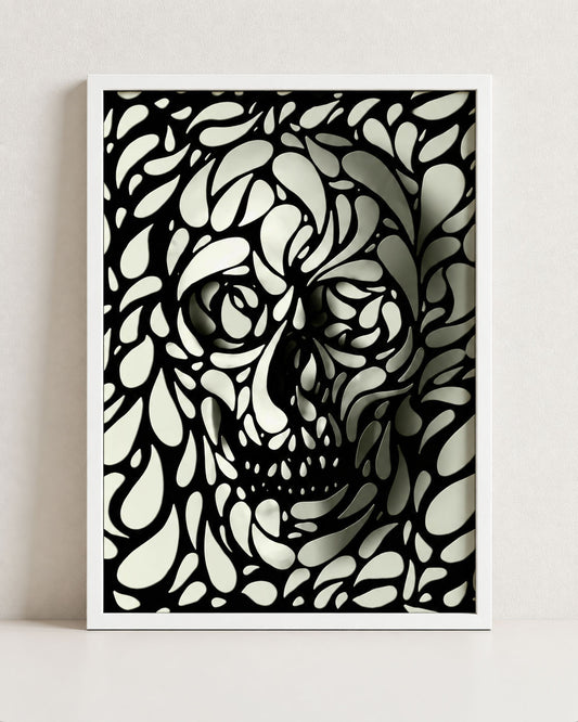 Skull 4 Wall Art – Abstract Skull Print by Ali Gulec