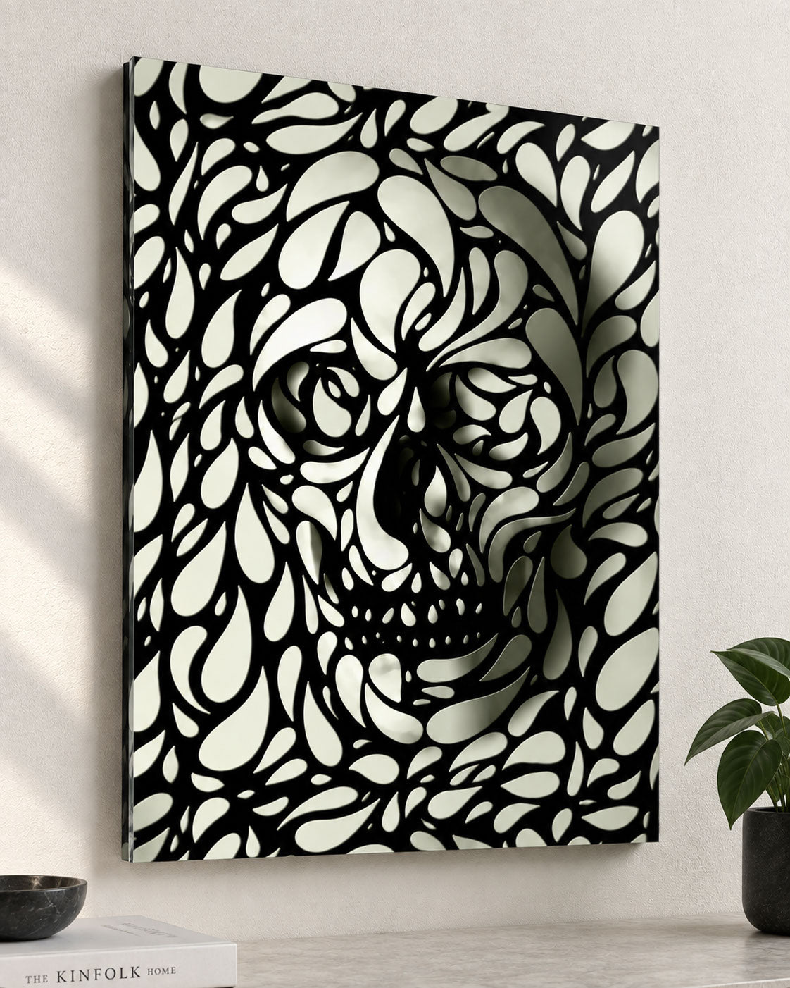 Skull 4 Wall Art - Minimalist Monochrome Abstract Decor