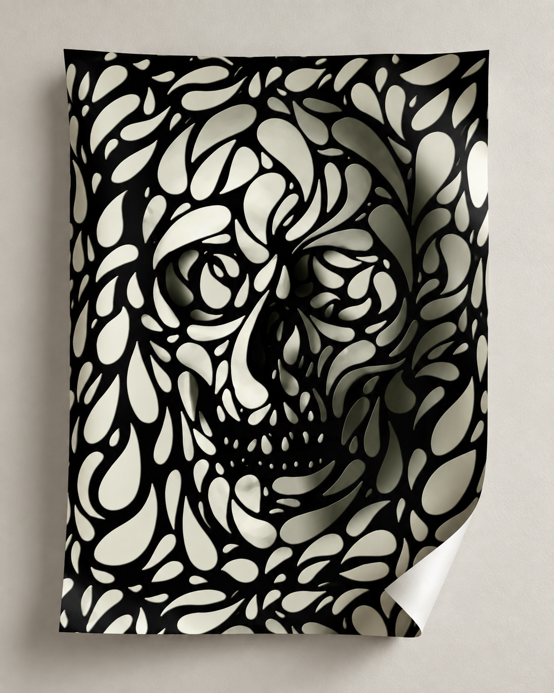 Skull 4 Wall Art – Abstract Skull Print by Ali Gulec