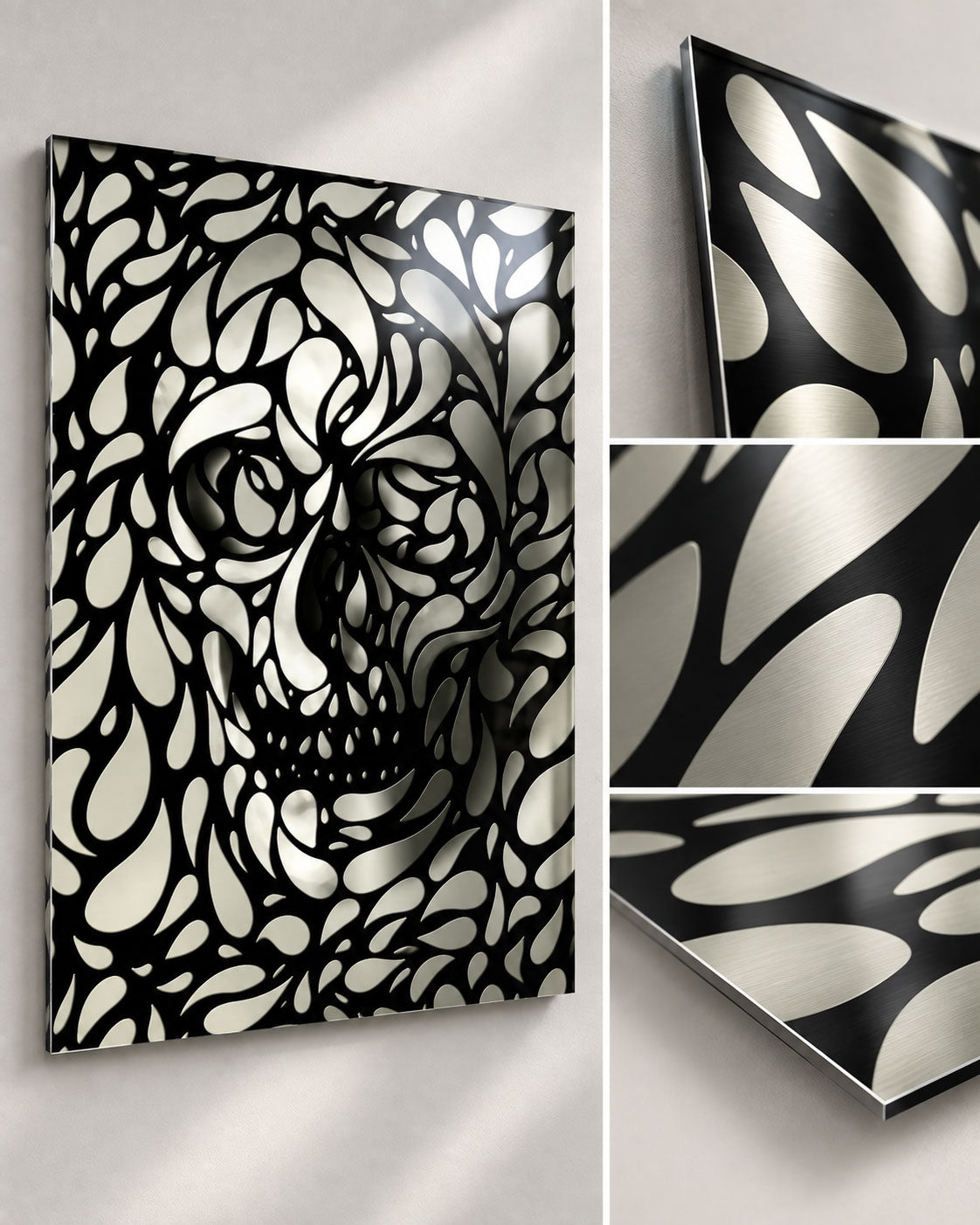 Skull 4 Wall Art - Minimalist Monochrome Abstract Decor