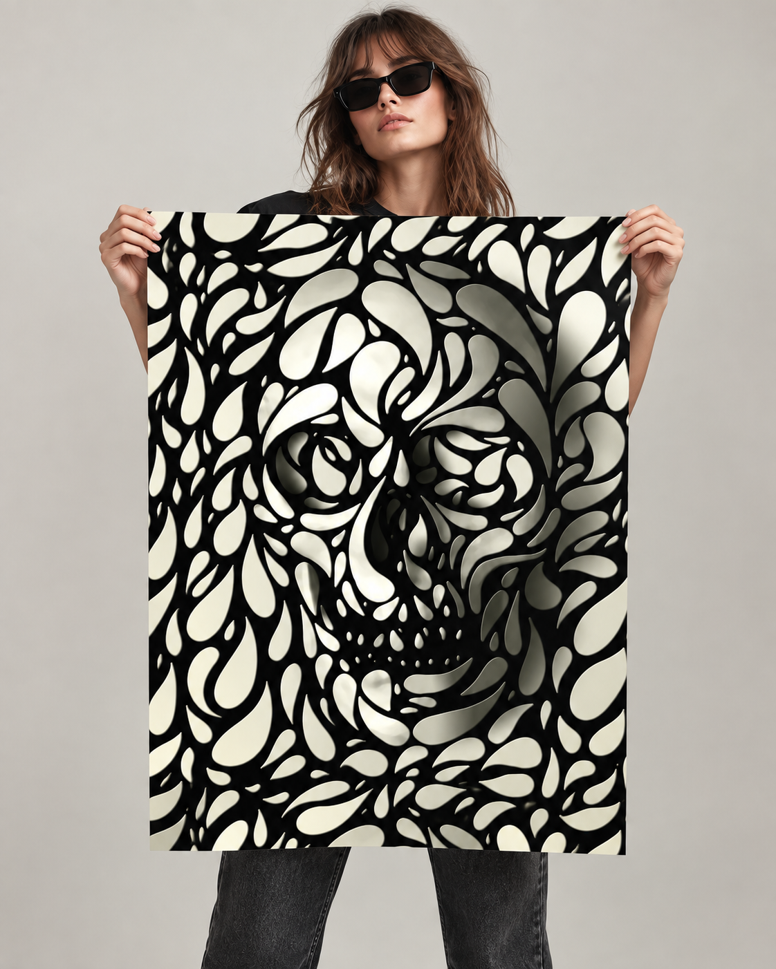 Skull 4 Wall Art – Abstract Skull Print by Ali Gulec
