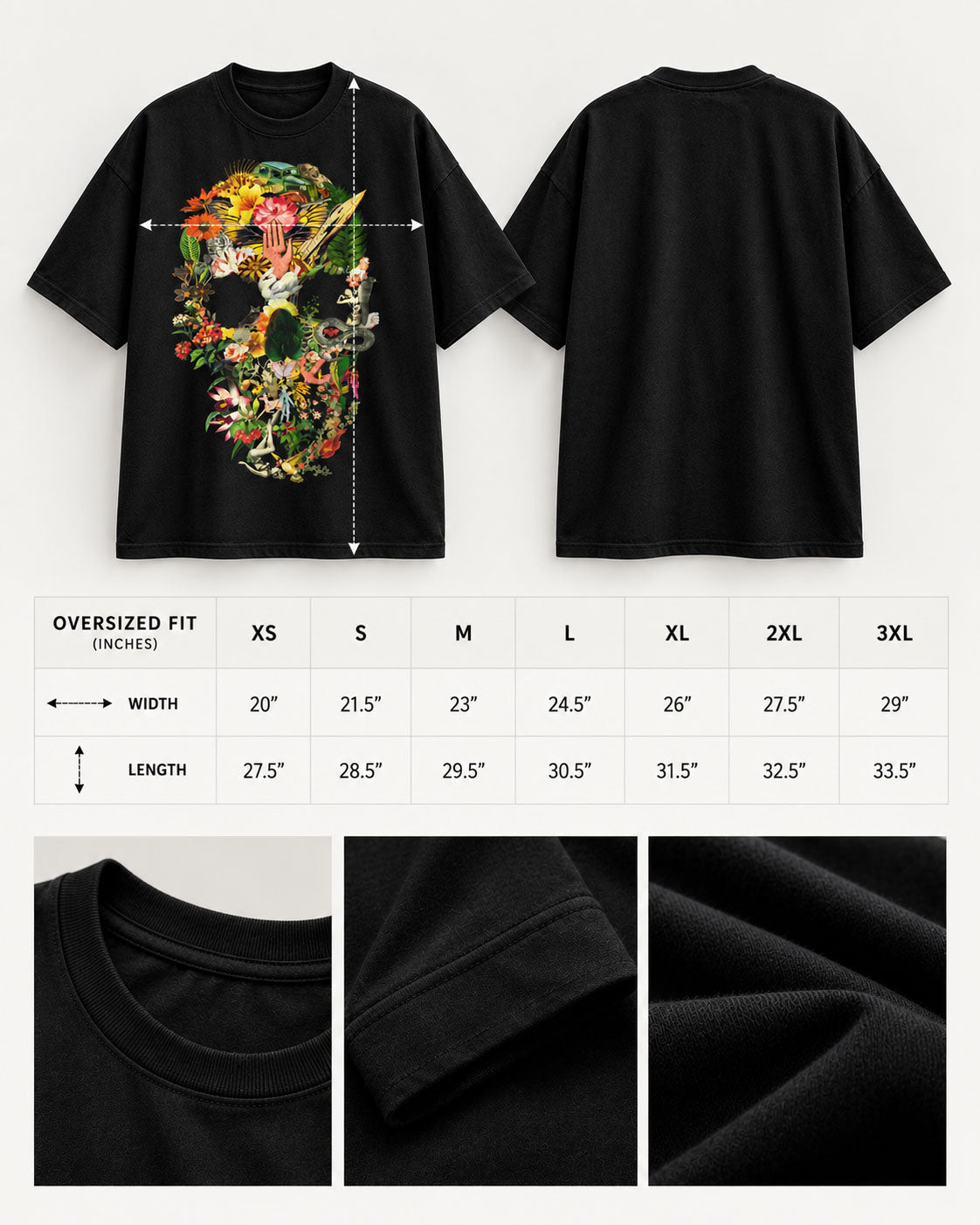 Eden Skull Graphic T-Shirt - Vintage Botanical Collage Tee