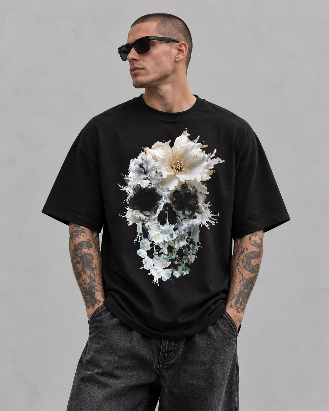 Bloom Splash Skull T-Shirt