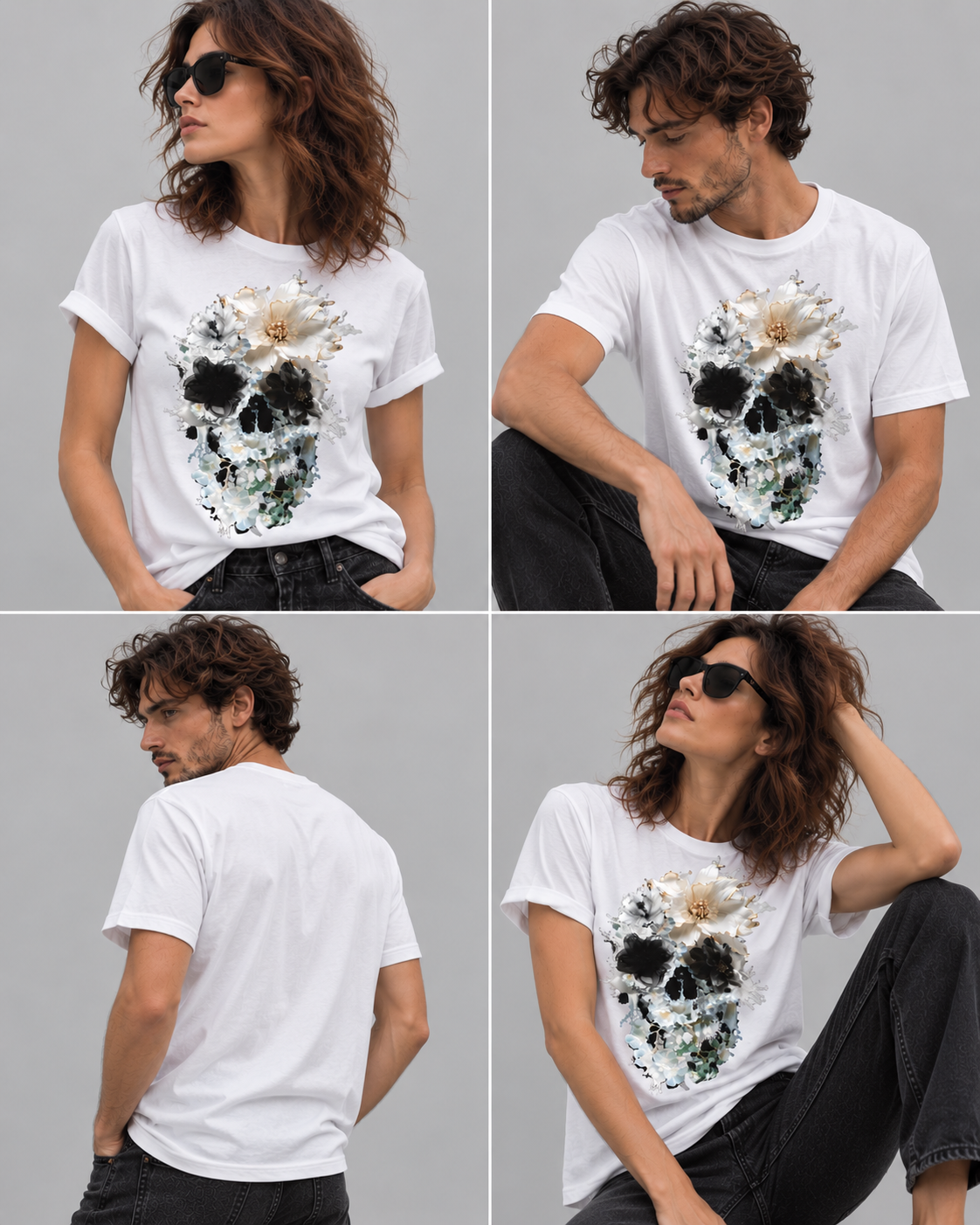 Bloom Splash Skull T-Shirt