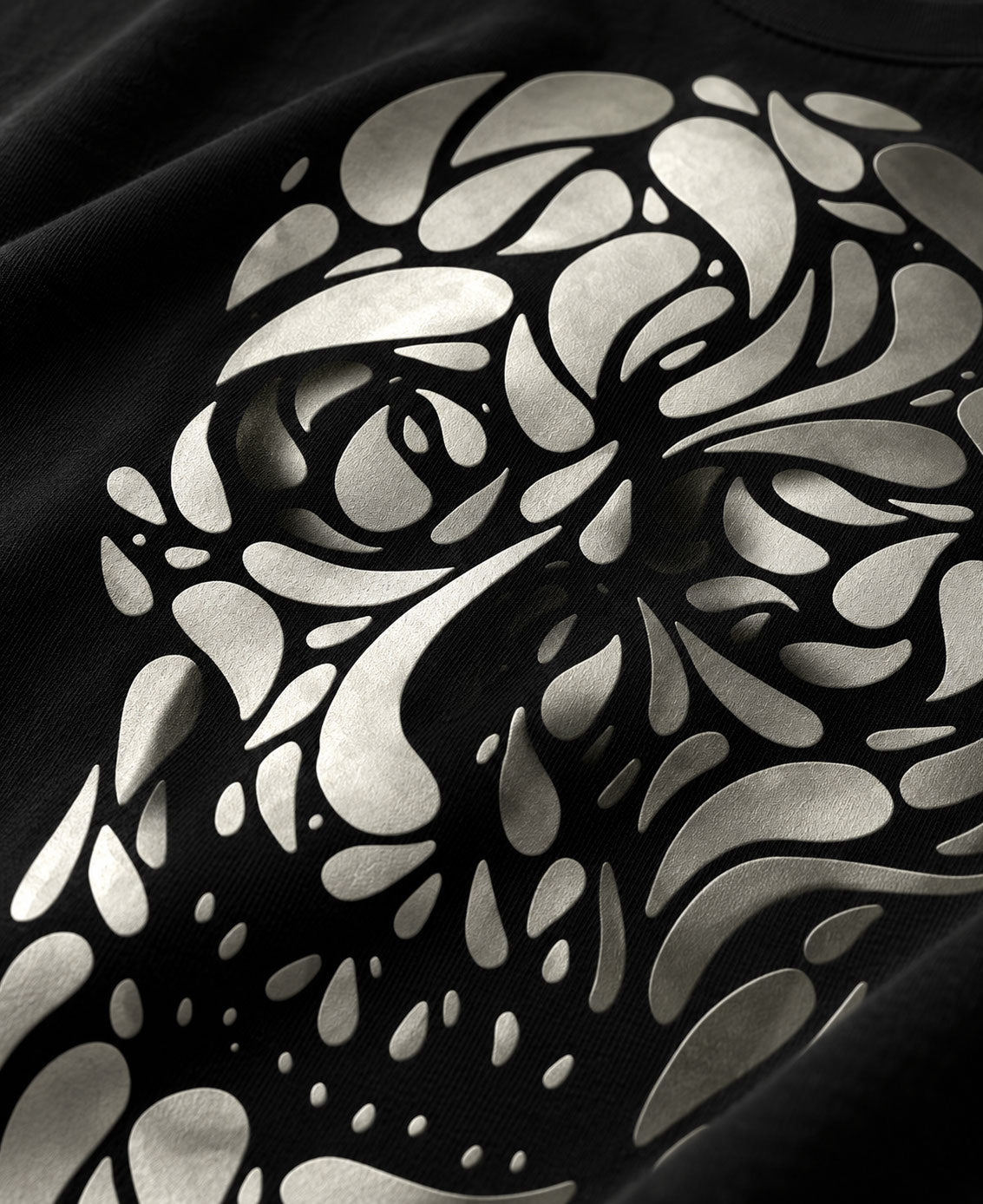 Fancy Skull Graphic T-Shirt - Abstract Fluid Negative Space Tee