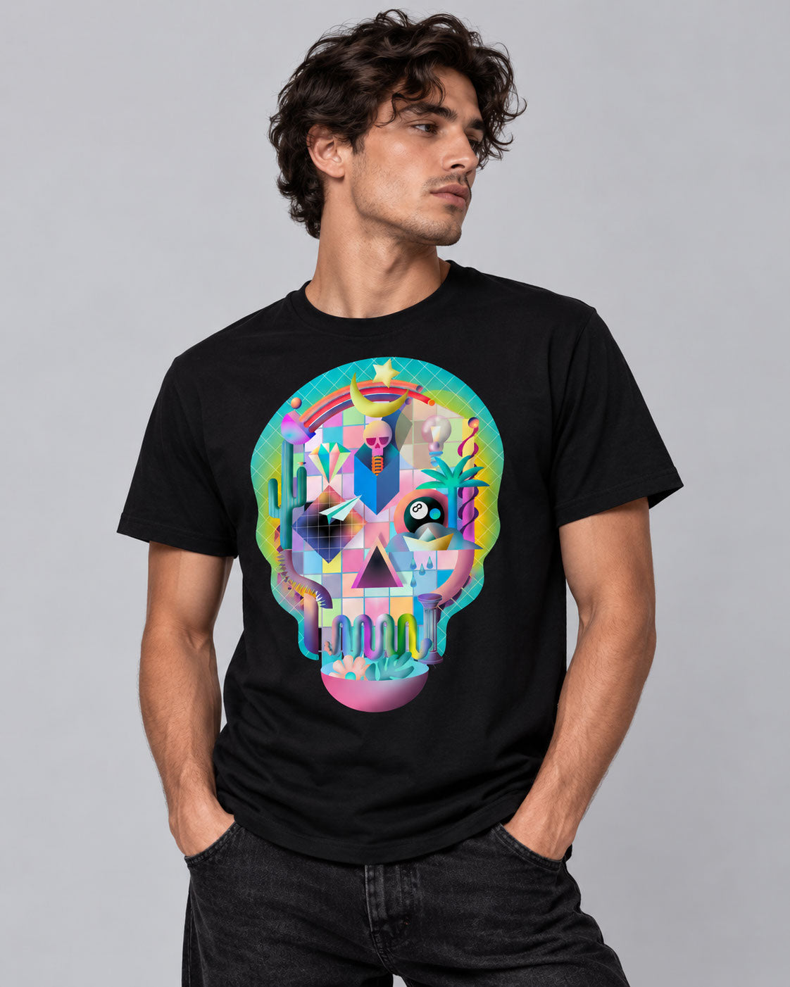 Life Skull Graphic T-Shirt - Trippy Psychedelic Pop Art Tee