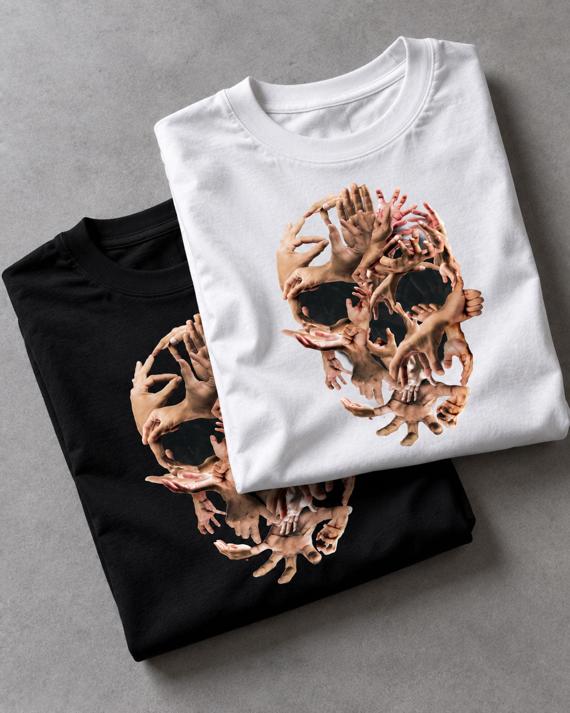 Hands Skull Graphic T-Shirt - Surreal Gothic Macabre Tee