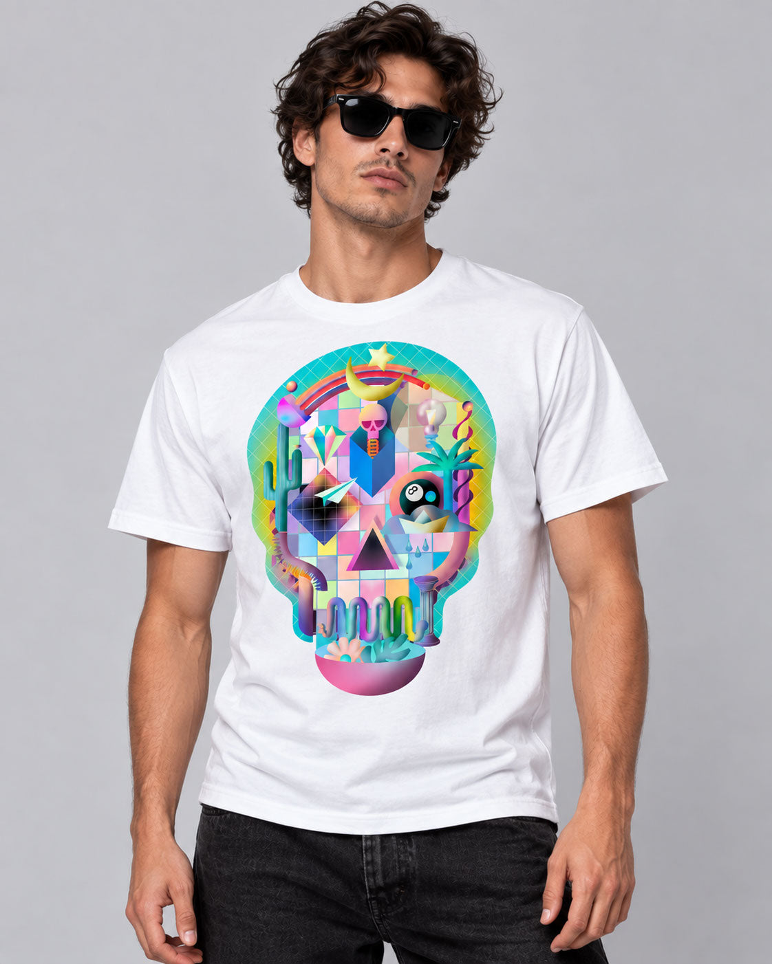 Life Skull Graphic T-Shirt - Trippy Psychedelic Pop Art Tee