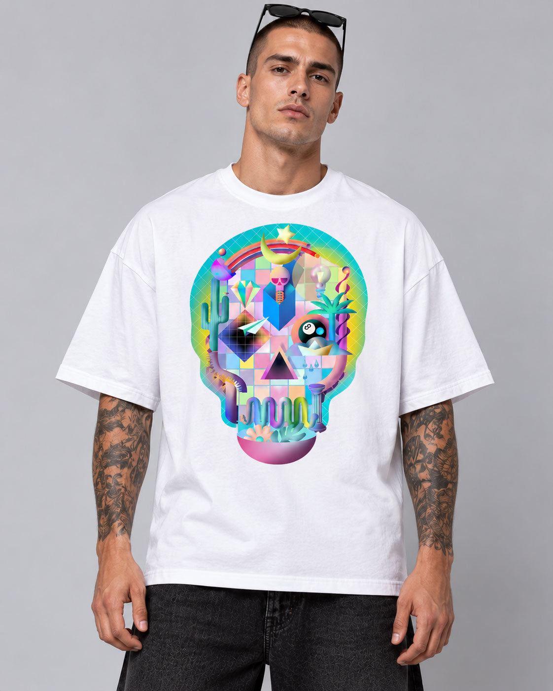 Life Skull Graphic T-Shirt - Trippy Psychedelic Pop Art Tee